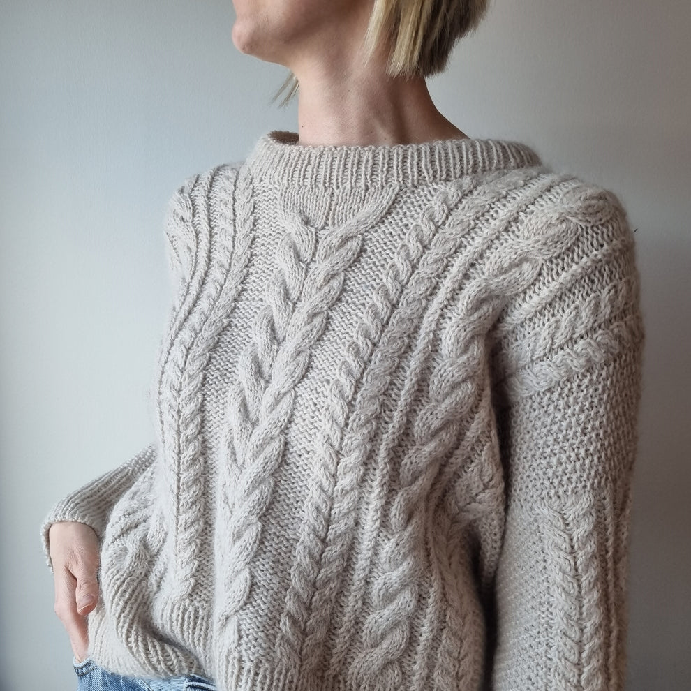 Soft Willow Sweater Knitting Pattern by Wool of Thought